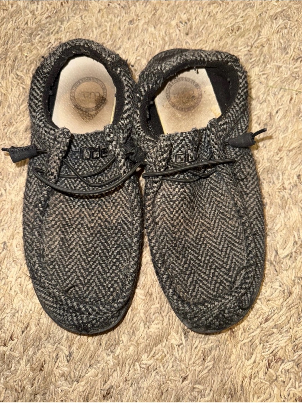 Hey Dude Herringbone Knit Slip-On Loafers - Gray